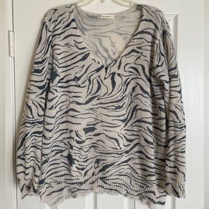 Zebra Print, lightweight sweater, size small/medium
